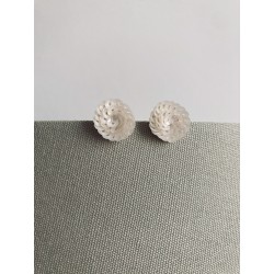 Boucles d'oreilles clous, Couronne de nacre