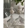 Boucles d'oreilles argent, petite fleur de cristal